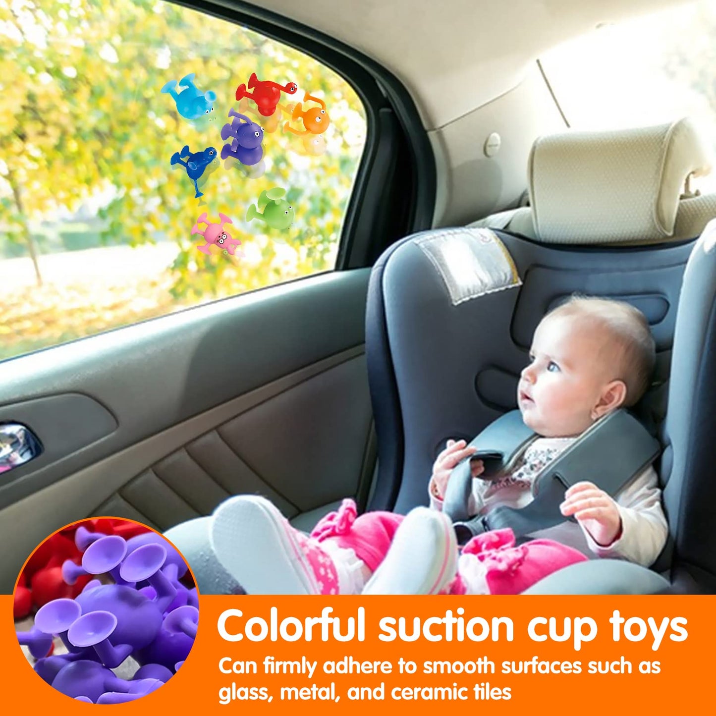 Bath Toy Set- 16 Pcs Slicone Sucker Toys For Kids, Sensory Toys For 3 4 5 6 7 Year Old Boys Girls Stress Release Toys Travel Toy