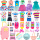 25 Pcs 5.3 Inch Doll Clothes Suitcase Accessories 4 Dresses 3 Tops And Pant Outfits 3 Swimsuits 1 Luggage 3 Shoes 11 Travel Acce