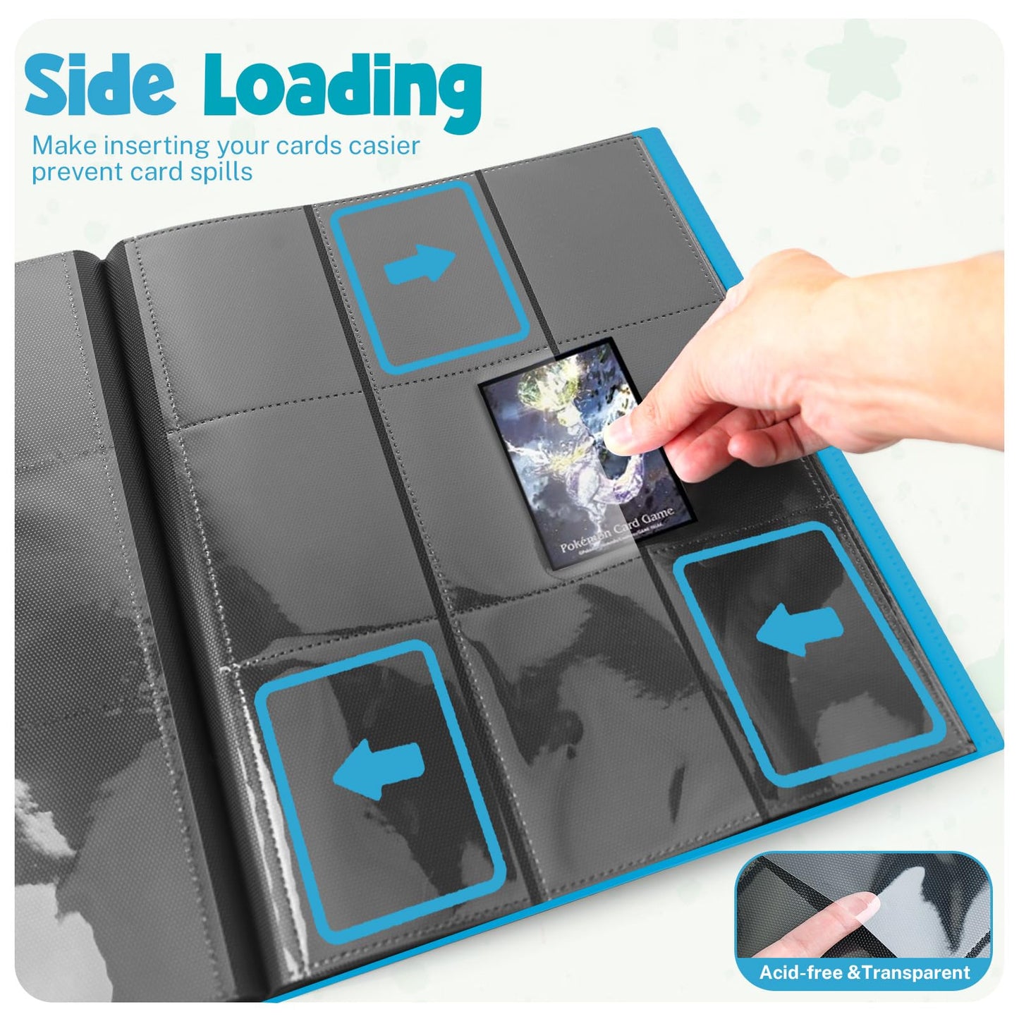 Card Binder  9 Pocket Trading Card Album Folder 20 Pages  360 Card Capacity Sports Card Binder  enhanced Card Binders Compatible with MTG  TCG  Baseball Cards (Mark Blue)