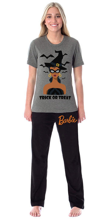 Intimo Mattel Barbie Womens' Halloween Trick Or Treat Witch Sleep Pajama Set (Large) Multicolored