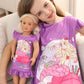 Bow Dream Girl Dress Cute and Matching American Girl Doll Clothes Accessories for Girls Dresses Set Party Birthday Purple Mermai