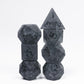 Udixi Black Cracked Glass Dice Set D&D, 7 Piece Glass Polyhedral Dnd Dice For Dungeons And Dragon Tabletop Game