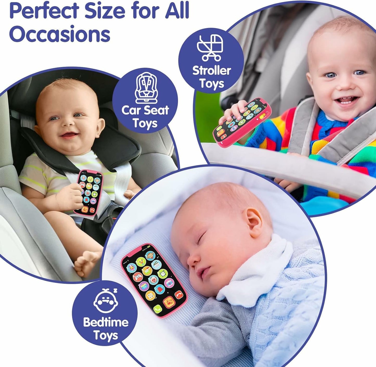 BABYFUNY Toys for 1 Year Old Girl Gifts, 15 Functions Phone Toddler Girl, Learning Baby Toys 12-18 Months, Kids Cell Phone Easte