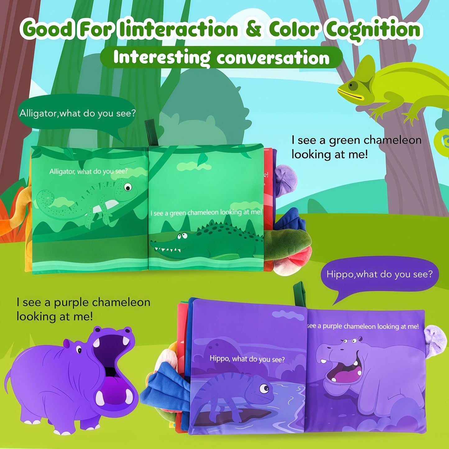 Gkdoms Soft Baby Books Animal Tails Baby Toy Touch And Feel Crinkle Cloth Book Infant Toy With Non-Toxic Fabrics, For Newborn Bo