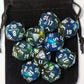 10Pcs D20 Polyhedral Dice Set 22Mm For Dnd Rpg Mtg Dungeons And Dragons Dice (Blue + Curry)