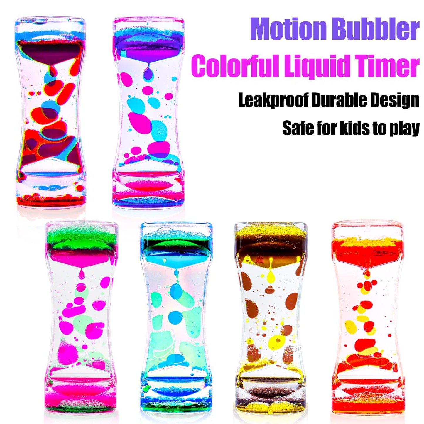 Tgiqrove Liquid Motion Bubbler Sensory Toys, Liquid Timer Anxietycalming Toys For Kids Adults, Party Favors, Classroom Prizes Ea