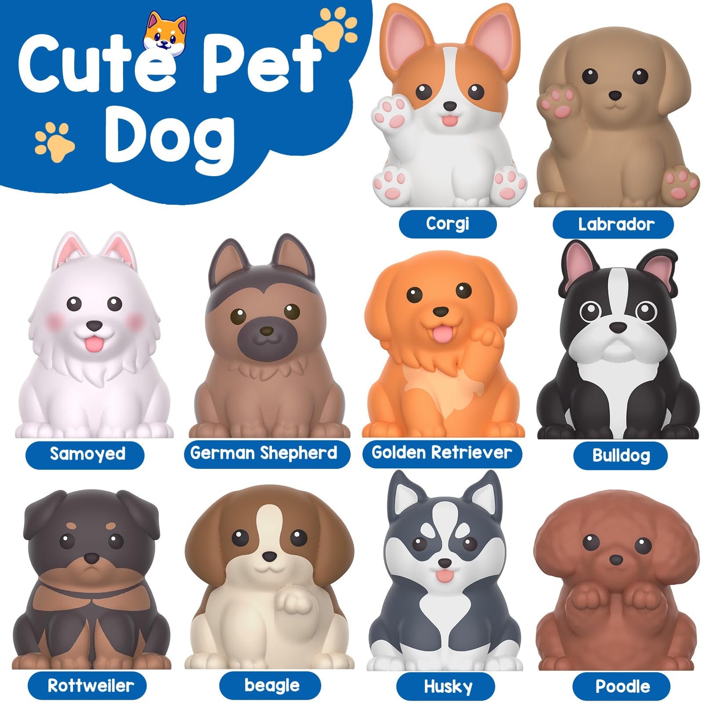 Kmuysl Learning Toys For 1,2,3 Year Old, 20 Pcs Dog Animals Toy, Counting Skill, Color Matching, Christmas Birthday Easter Educational Gift For Baby Toddler Boys Girls Age 12-18 Months