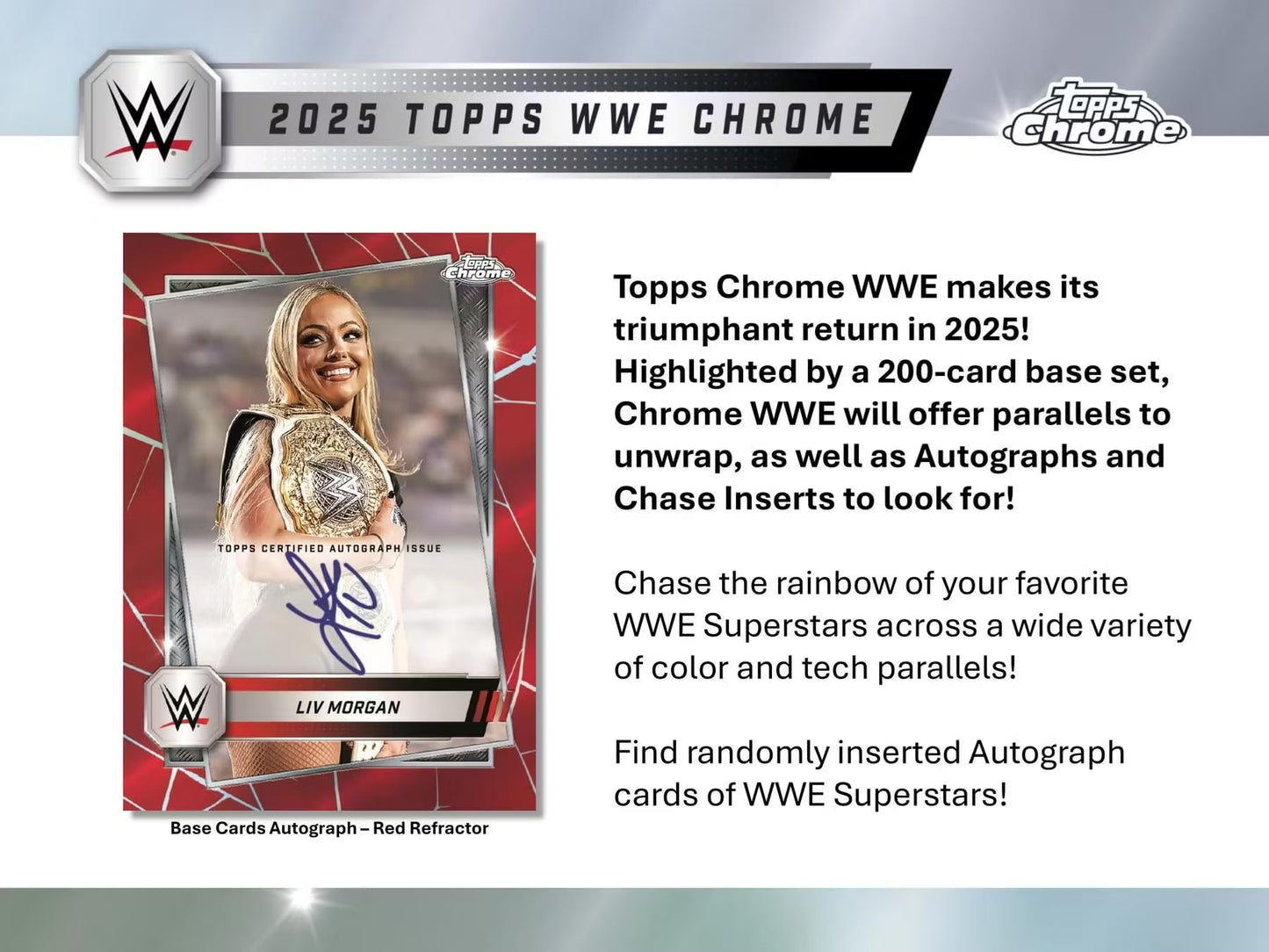 2025 Topps Chrome Wwe Wrestling 7-Pack Blaster Trading Card Box