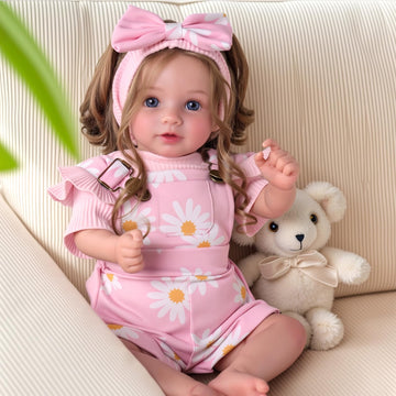 Babeside Reborn Baby Dolls, 20Inch Soft Cloth Body Realistic Baby Doll W/Rooted Hair And Open Eye Reborn Toddler Doll For Girls