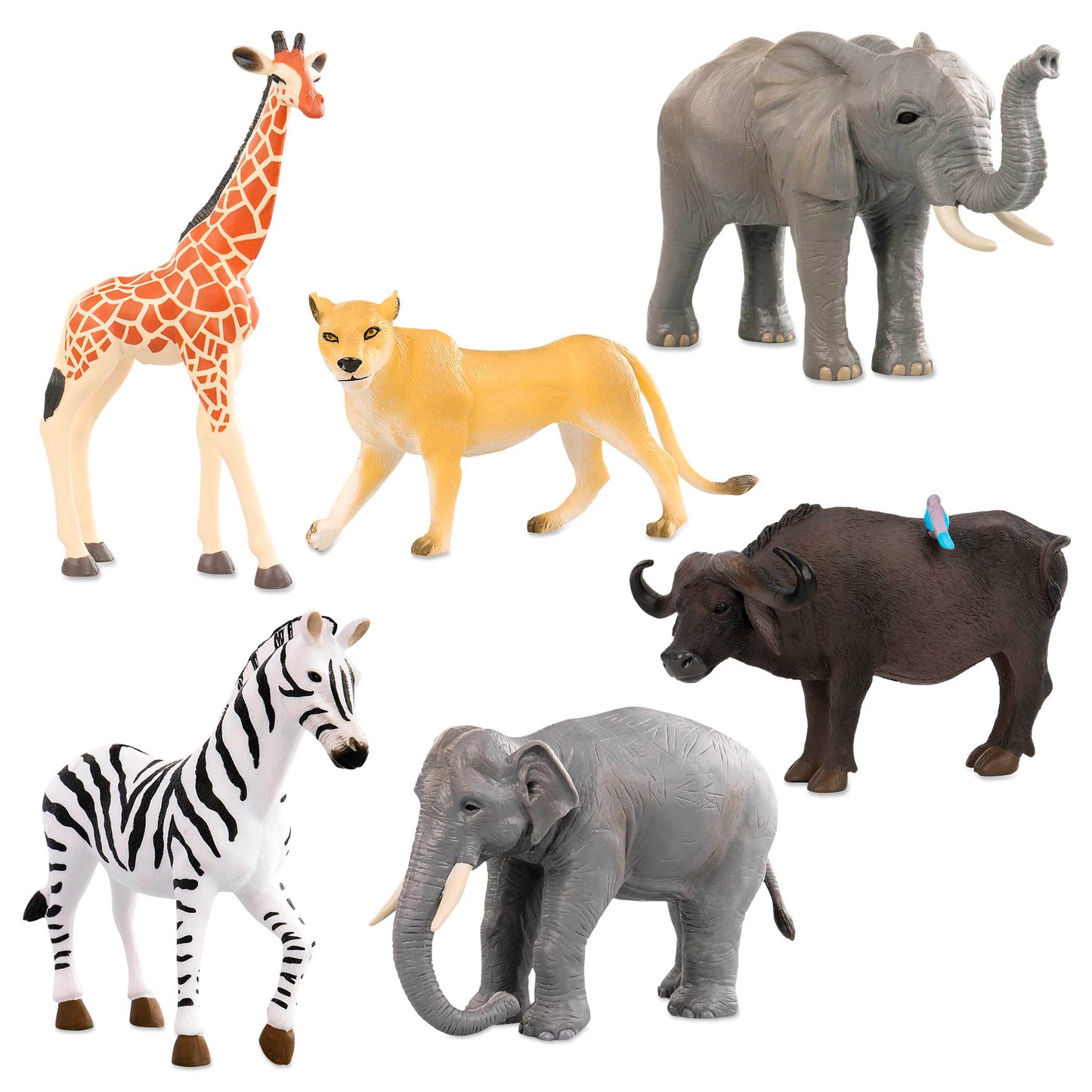 Terra by Battat Wild Life Set - 6 Realistic Animal Toy Figures for Kids 3+ - Model AN6061BZ - Durable Plastic
