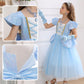 Itvti Princess Cinderella Costume For Girls Kids Cosplay Dress Carnival Halloween Party Outfit, Blue, 4-5 Years
