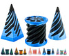 3D Printed Spiral Fidget Toys Impossible Pyramid Passthrough Sculpture Mini Cones Pass Through Pyramid Fidget Toy (Blue Black)