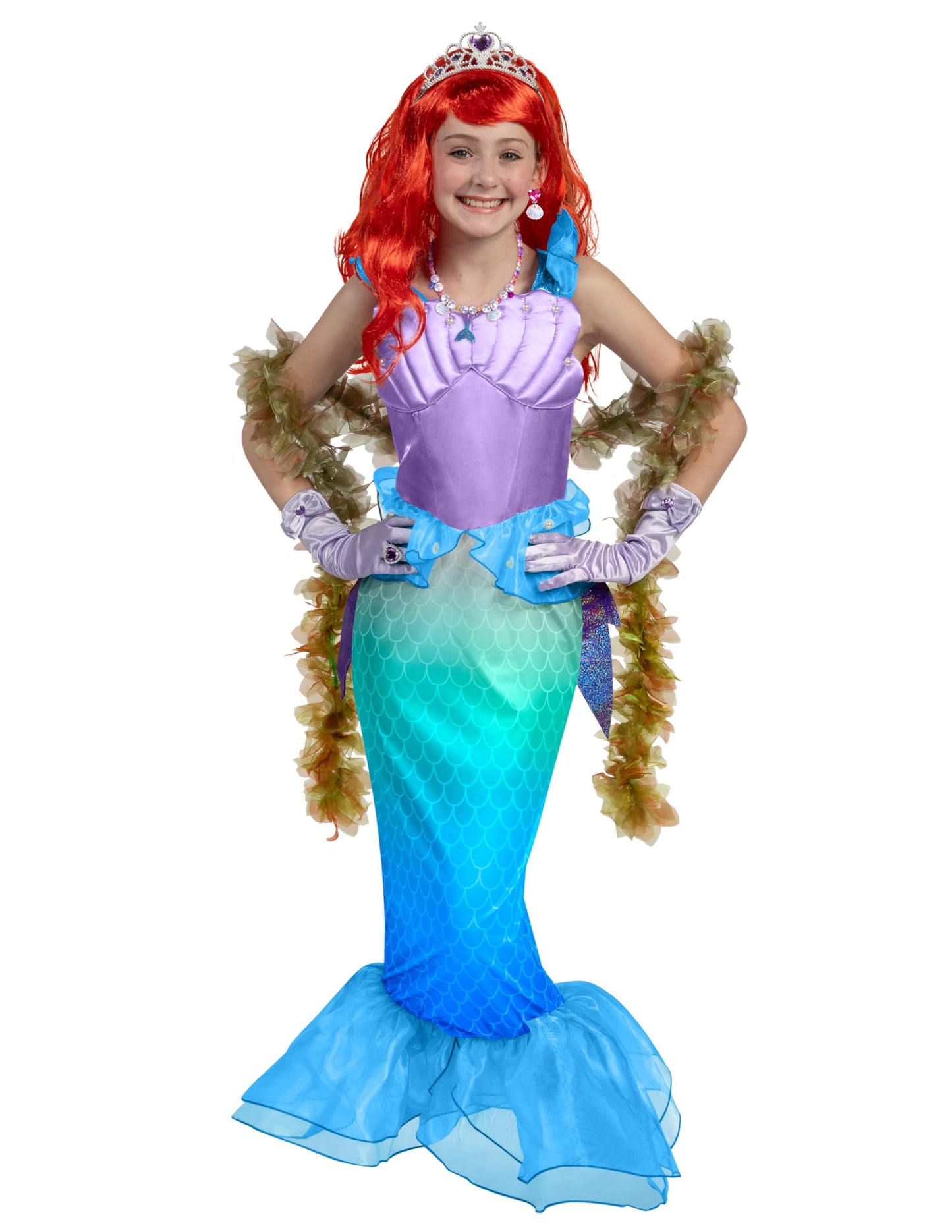 Spooktacular Creations Halloween Mermaid Costume for Girls, Blue Little Mermaid Dress, Princess Dress Up for Girls 4-6 Toddler P