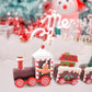 Mvnise 2Pcs Christmas Wooden Train Ornament, Mini Painted Train Decoration Kids Gift Toys, Xmas Table Top Adornment For Christma