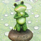 Dwk 6.5' Blessed Assurance Inspirational Cute Praying Frog On Rock Statue Novelty Collectible Frog Figurine Christian Religious Garden Decor