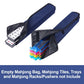 GUSTARIA Blue Soft Cloth Mahjong Bag with Two Wrappers, 20.5 x 9.8 x 3.1 inches, Case Only