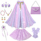 Meland Princess Dress Up Clothes For Little Girl, 11Pcs Princess Cape With Crown, Princess Dresses For Girl 3-8 Birthday Gift