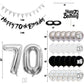 70Th Birthday Decorations For Men Women, Black Silver White Birthday Balloons, Black Happy 70Th Birthday Banner Birthday Cake To