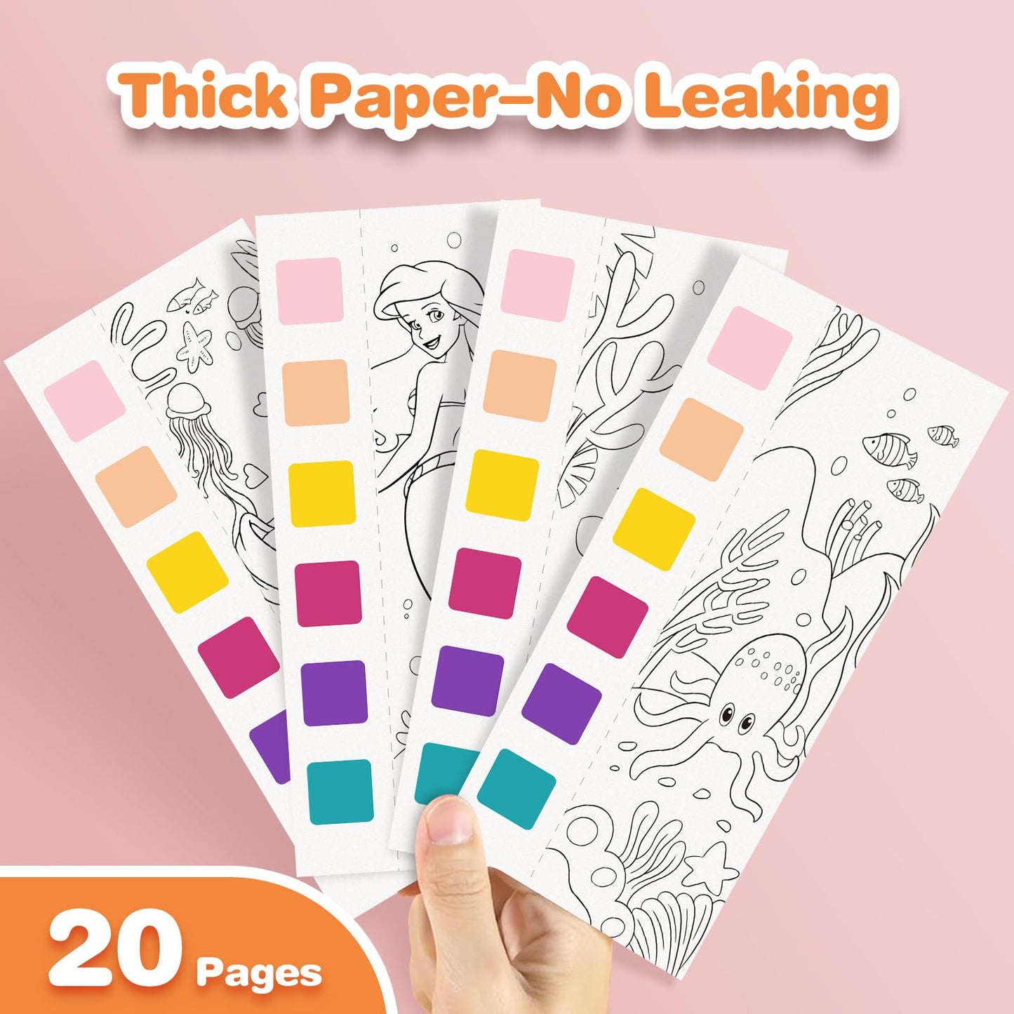 Paint With Water Coloring Books For Kids - 5 Pack, Pocket Mess Free Watercolor Painting Kit, Water Color Paint Set Arts And Craf