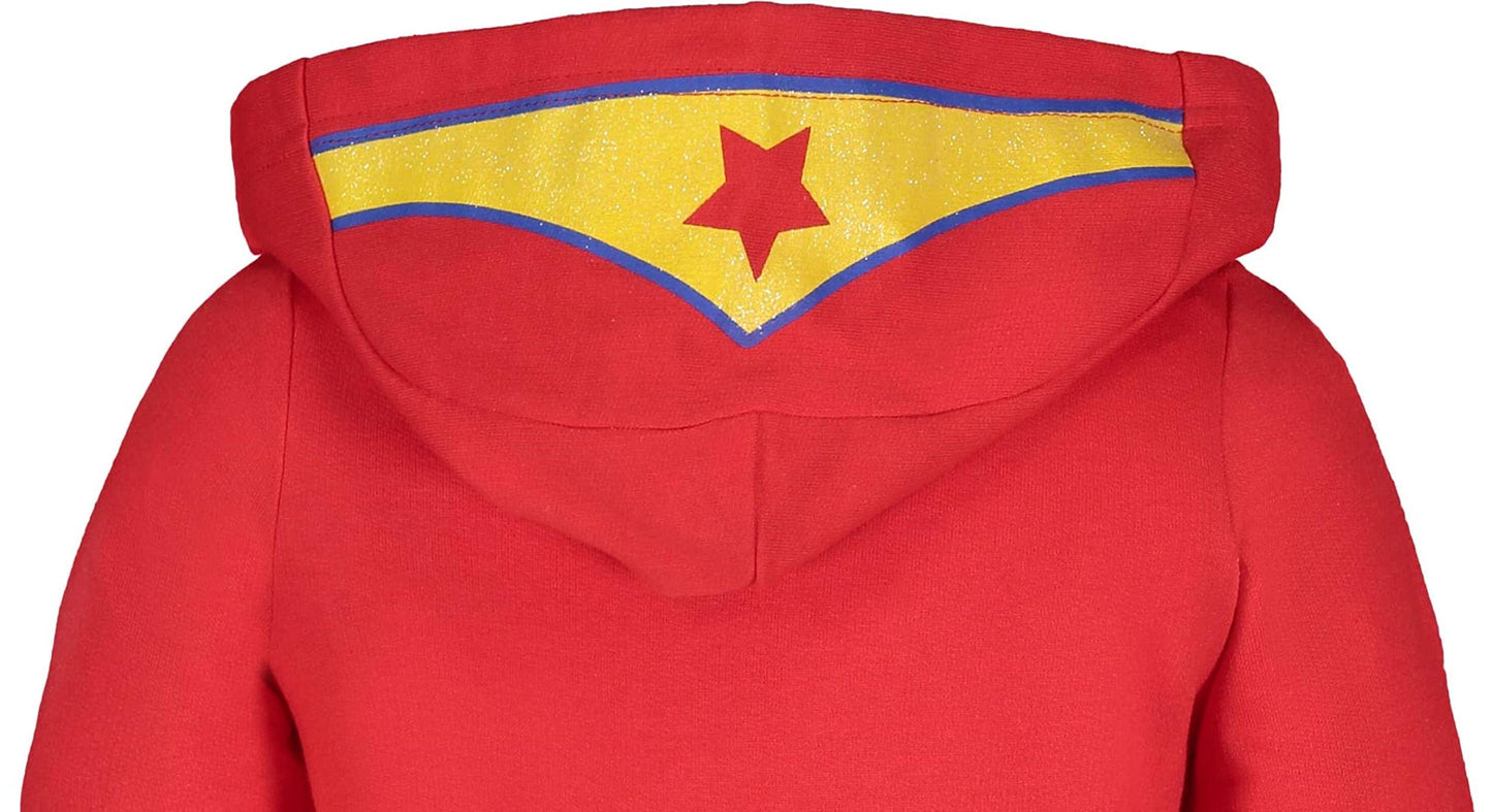 Warner Bros. Justice League Wonder Woman Little Girls Zip Up Costume Hoodie Red 7-8