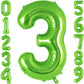 Green Number 3 Balloon 40 Inch, Big Large Foil Helium Number Balloons, Jumbo Giant Mylar Number 3 Balloons For 3 Third Birthday