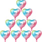 [10 Pack] Heart Shape Foil Balloons, 18'' Mylar Balloons Aluminum Foil Decorations For Birthday Party/Wedding/Engagement Party/C