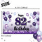 LASKYER Happy 82nd Birthday Decorations,82nd Purple Balloon Large Birthday Banner Backdrop Sign,82 Years Old Bday Party Supplies