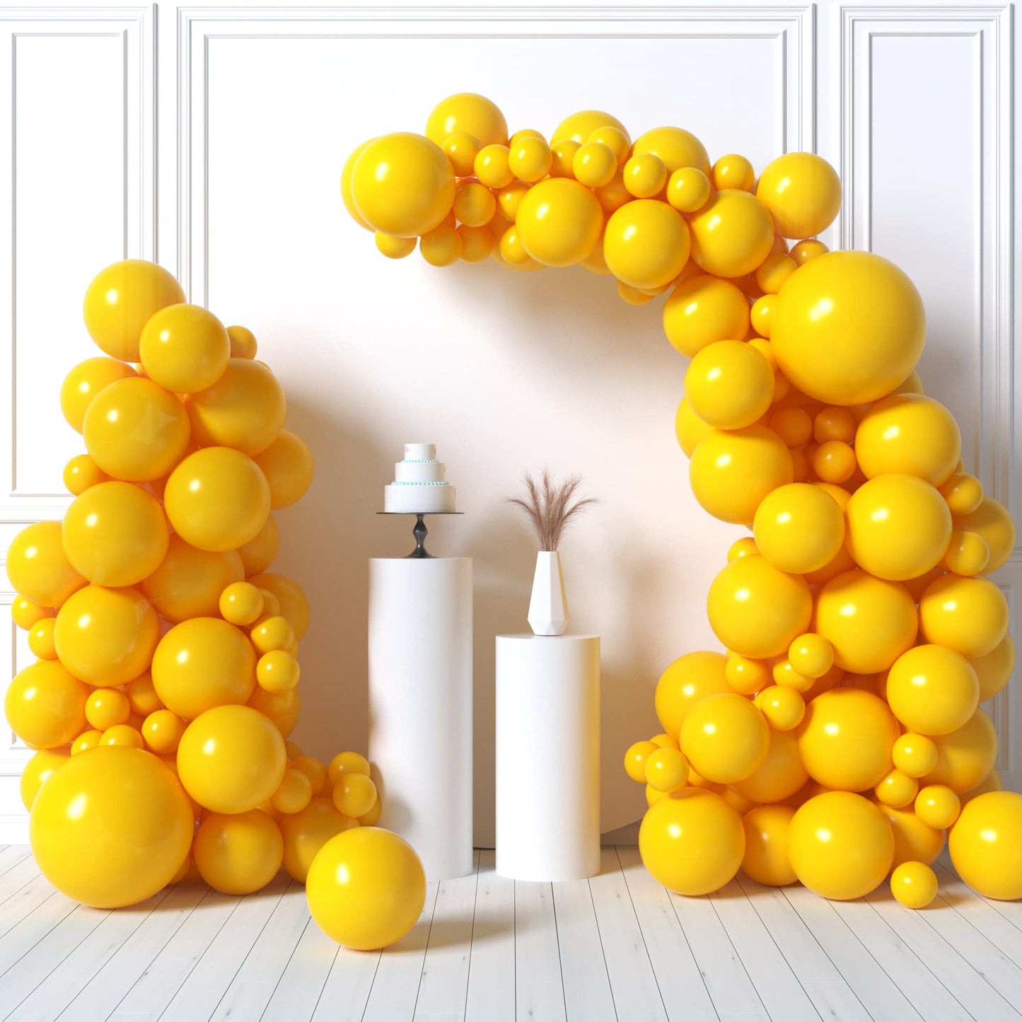 House Of Party Yellow Balloon Garland Kit - Matte Yellow Balloons Arch Kit | 5/12/18 Inch Lemon Balloons For Christmas, Sunflowe