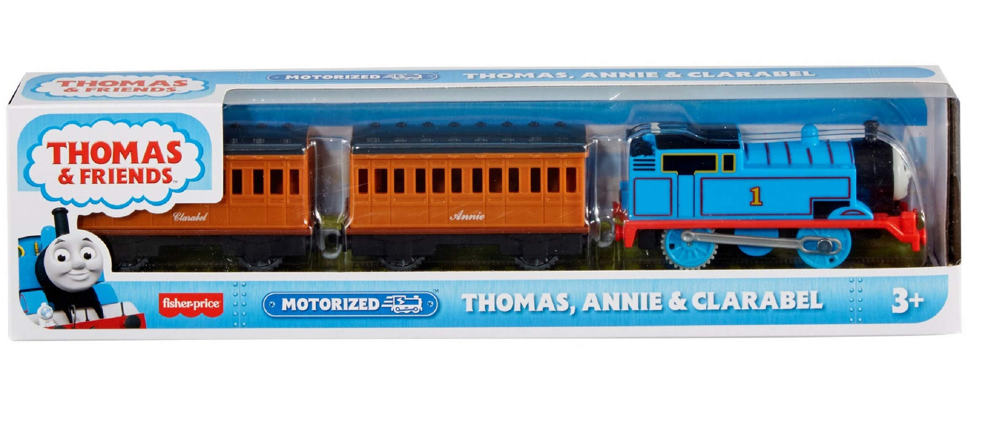Thomas & Friends Motorized Toy Train with Battery-Powered Thomas Engine and Annie and Clarabel Passenger Cars for Unisex Childre