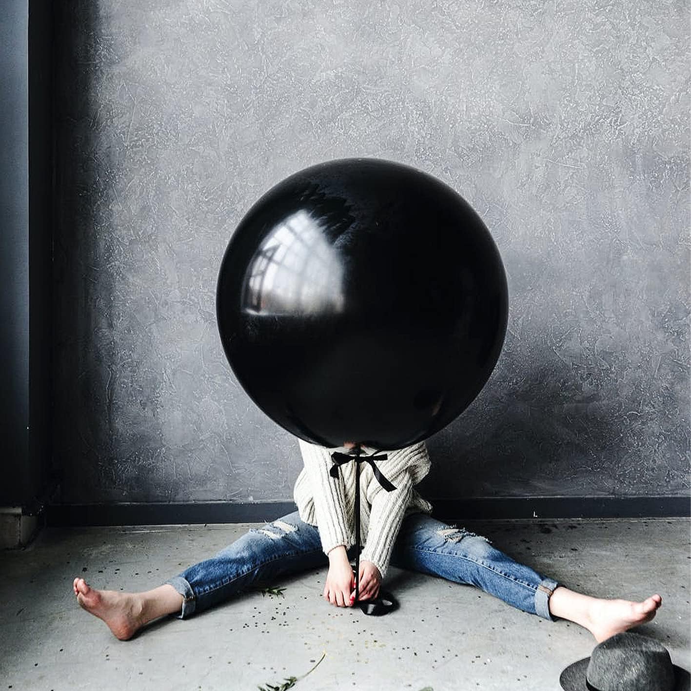 15Pcs Latex Big Balloons Clearance 24 Inch Black Large Balloons Giant Heavy Duty Airballoon For Wedding Baby Shower Birthday Halloween Party Supplies New Year'S Day Decorations