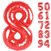 Red 8 Balloon, Number Balloon 40 Inch, Red Birthday Decorations, 8 18 28 38 80 Birthday Balloons, 8Th Red Party Supplies, Number
