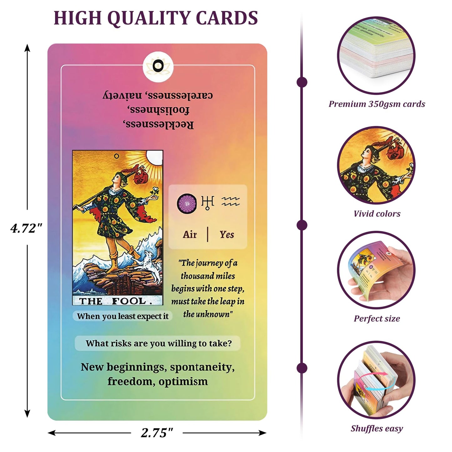 Fofeadm Tarot Cards For Beginners With Guide Book, Classic Tarot Cards With Meanings On Them, Tarot Decks For Tarot Learners