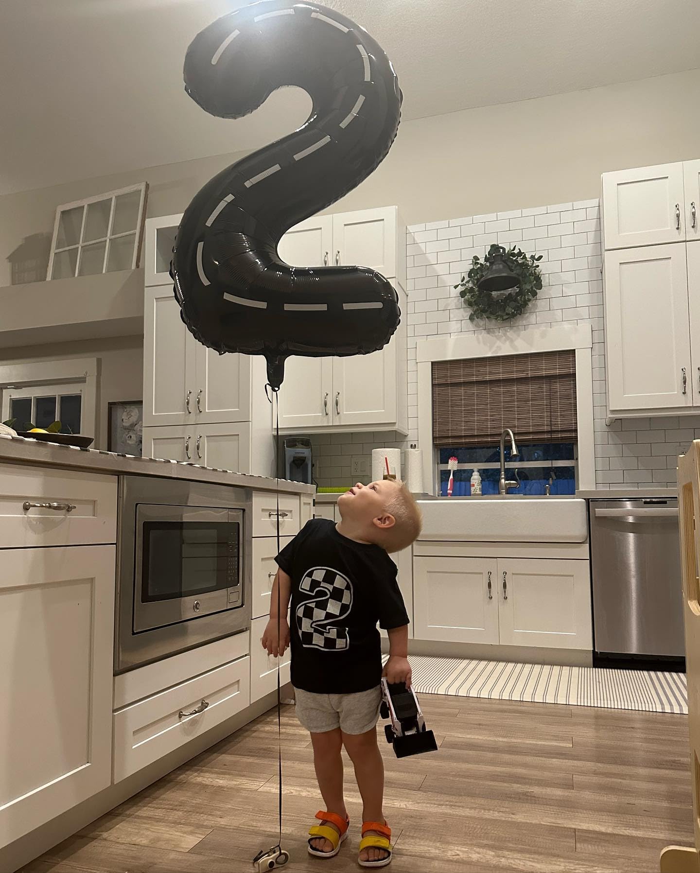 Race Car 2 Balloon, Two Fast Number Balloons 40 Inch, 2Nd Black Balloon Number Birthday Decorations, Second Two Birthday Party S