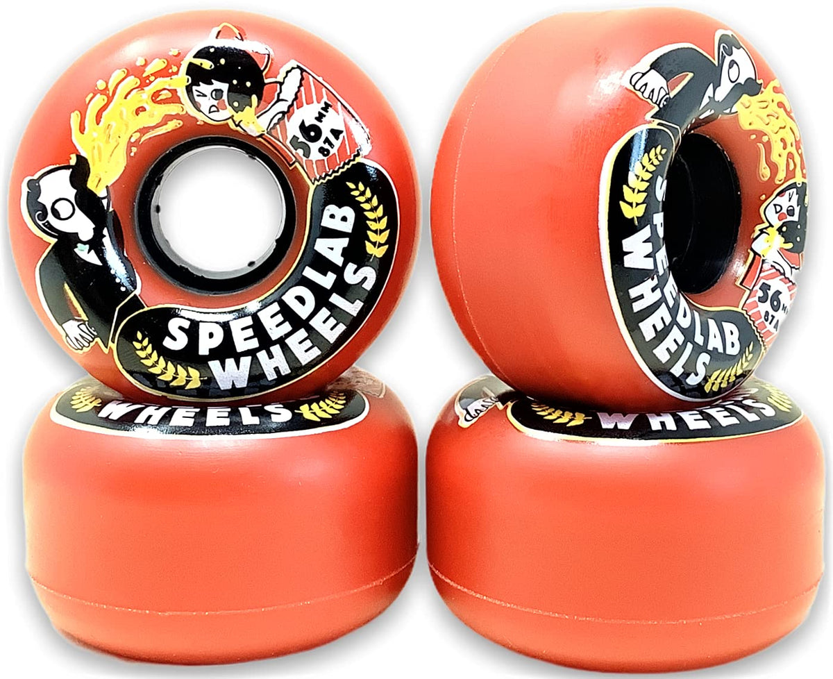 Speedlab Wheels Nastyboh Red Skateboard Wheels  56mm 87a (Set of 4)