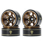 TREAL SCX24 Wheels 1.0 Beadlock Wheels (4P) Scale-Look Concave Six Spoke Rim Crawler Wheels for Axial SCX24 -Type D (Bronze)