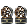 TREAL SCX24 Wheels 1.0 Beadlock Wheels (4P) Scale-Look Concave Six Spoke Rim Crawler Wheels for Axial SCX24 -Type D (Bronze)