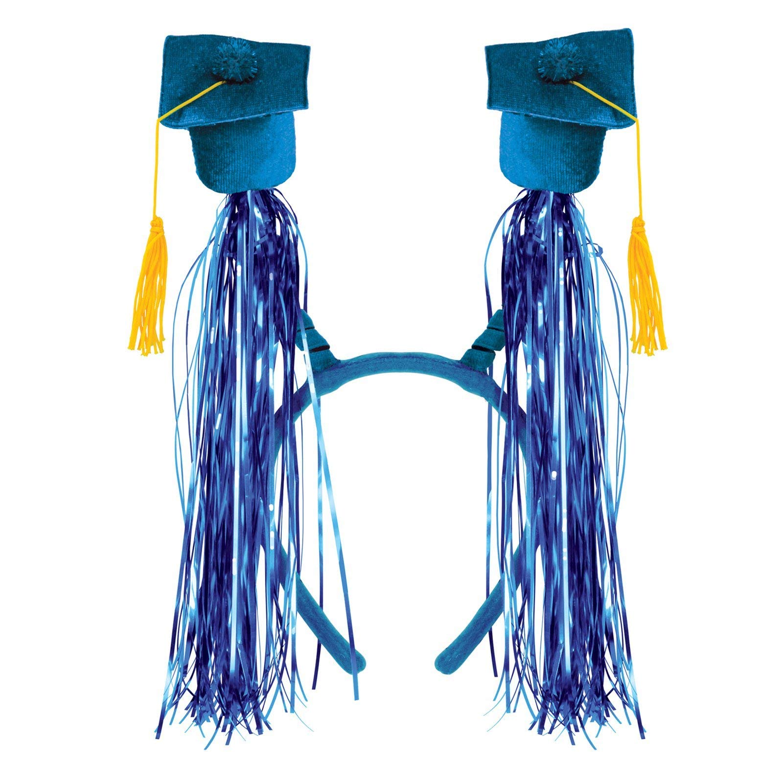 Grad Cap w/Fringe Boppers (blue) Party Accessory (1 count) (1/Pkg)