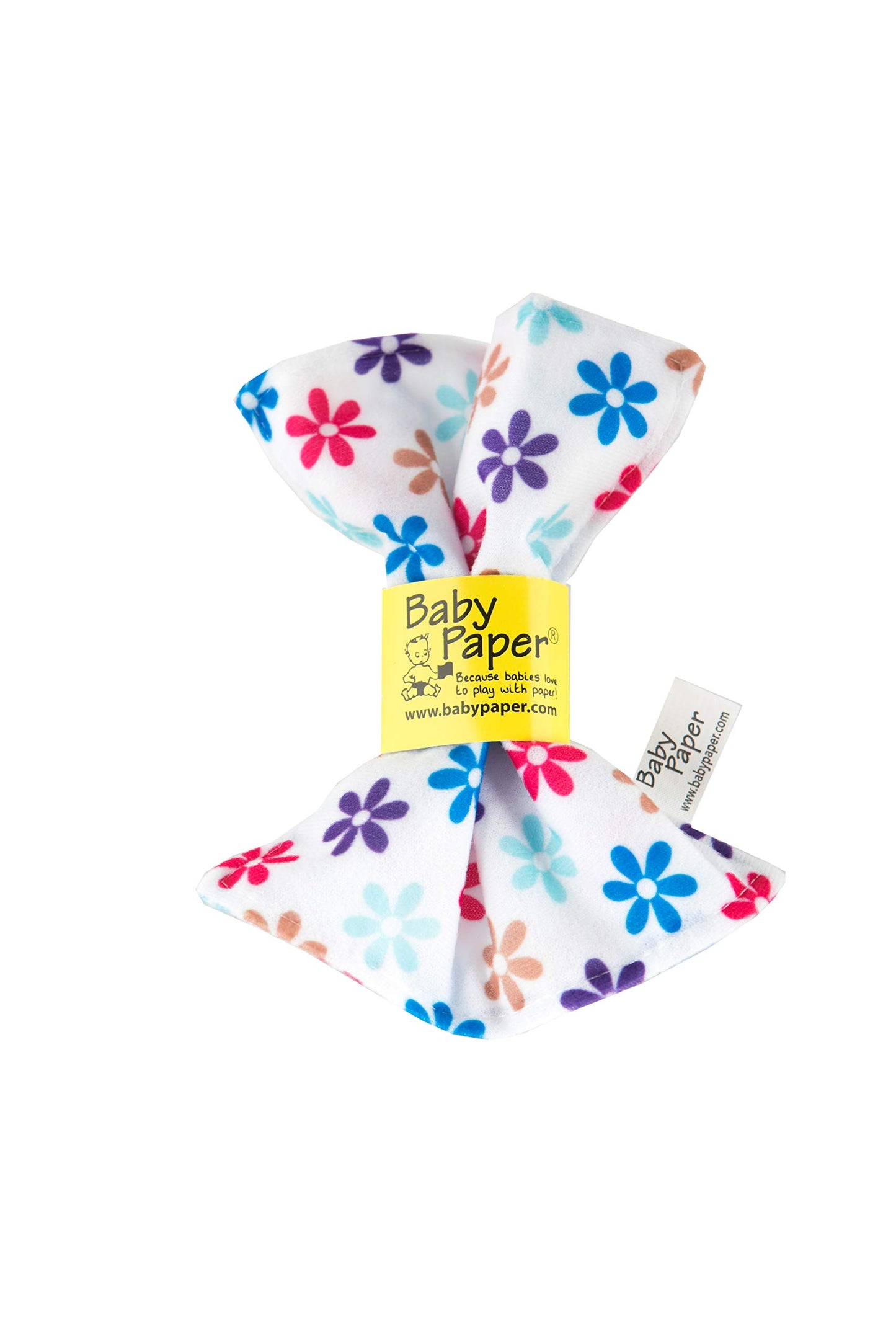 Baby Paper Original Crinkle Teether & Sensory Toy For Babies & Infants | Flower Print | Non-Toxic, Washable | Great For Baby Showers