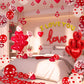 110PCS Valentines Day Balloons with 1000 Pcs Silk Rose Petals I Love You Balloons 50Pcs Heart Hanging and Heart Print Balloons 