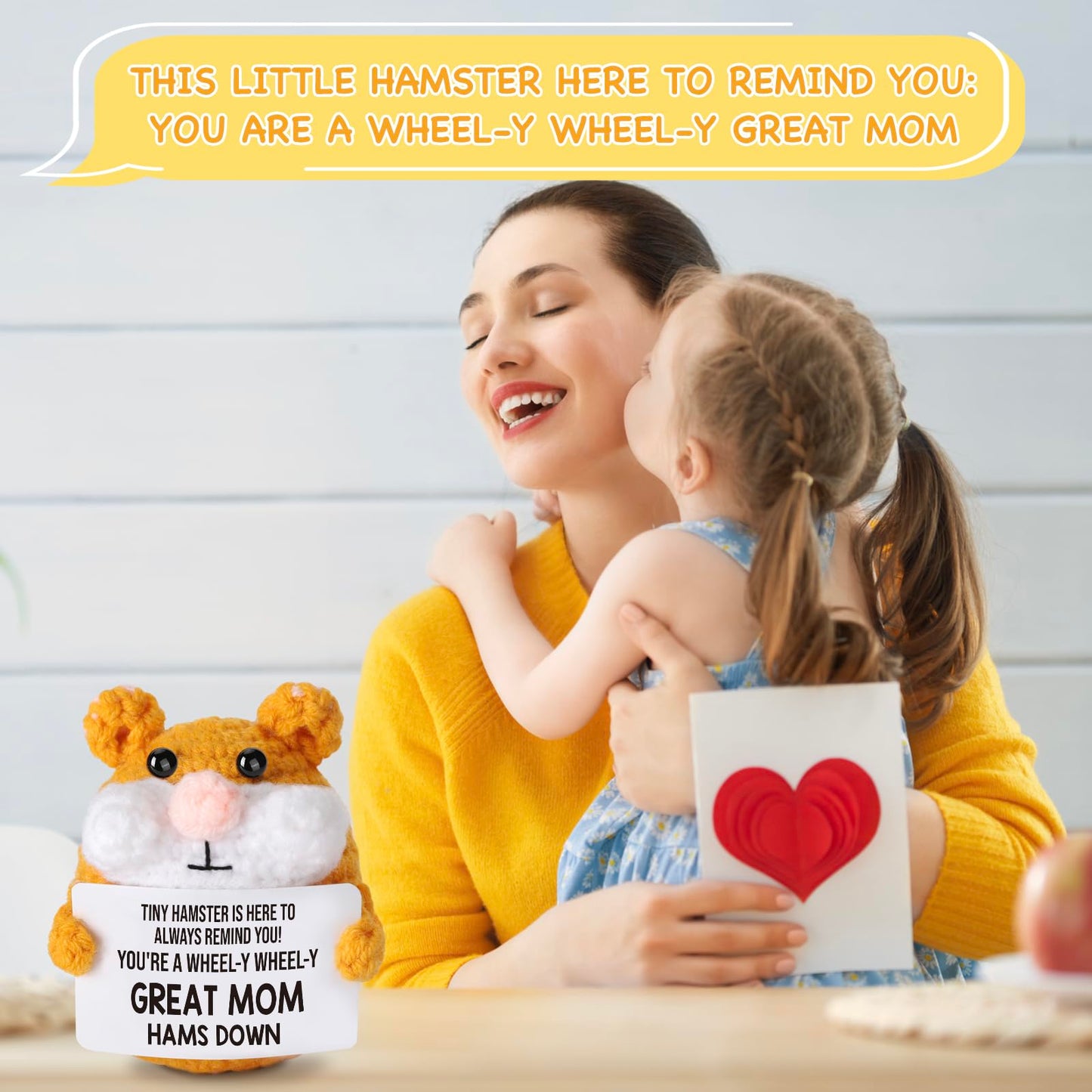Funny Handmade Crochet Hamster - Small gifts for mom from Daughters Son Unique & Thoughtful Birthday Presents for mom Step Mother in Law Mother's Day Emotionally affirming Think You gifts for women