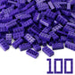 Feleph 100Pcs 2X4 Bricks Dark Purple Pieces Parts Classic Building Kit Creative Play Set Basic Blocks Toy Accessories Compatible With 3001 Major Brands