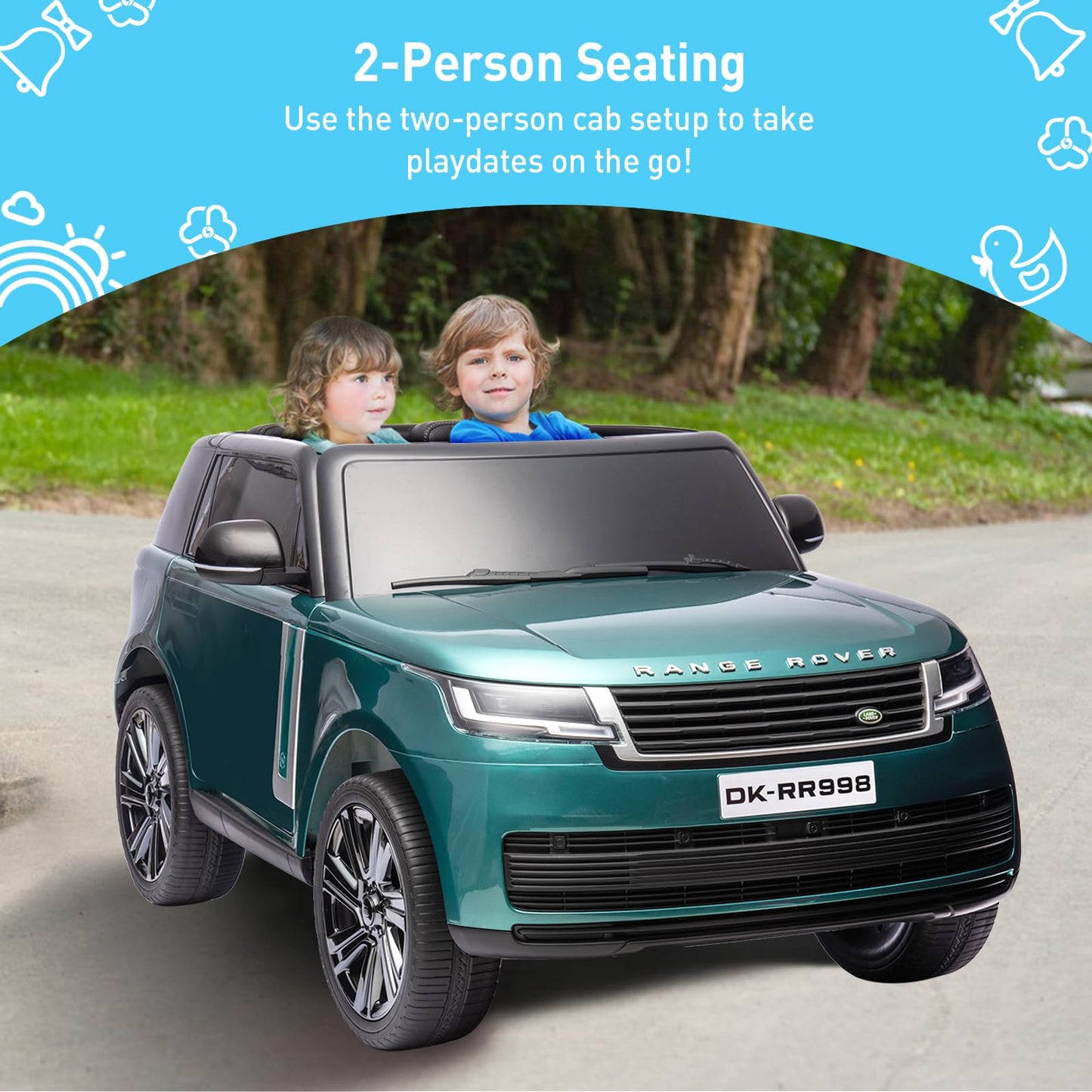 24V Officially Licensed Land Rover Ride On Car, Towallmark 2-Seater w/Parent Remote Control, 3 Speeds, Wireless Music, Spring Su