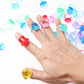 100 Pcs Gem Rings Toys for Kids, Bulk Toys Diamond Ring Party Favors for Boys Girls Toddlers, Colorful Princess Ring Dress Up Ac