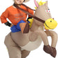 JYZCOS Inflatable Cowboy Costume for Kids Western Horse Rider Fancy Dress Halloween Party Suit (Brown Kid)