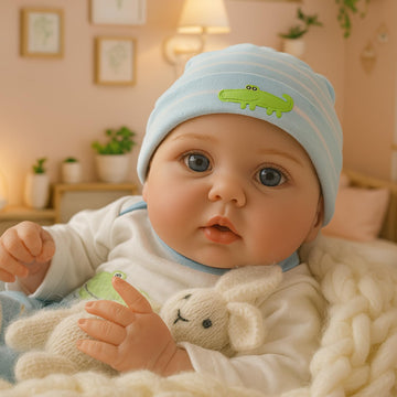 SCOM Lifelike Reborn Baby Dolls - 16 inch Realistic Baby Toddler Dolls Soft Cloth Body Vinyl Limbs  with Clothes and Doll Accessories Gifts for Kids Age 3+