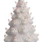 Milltown Merchants Ceramic Christmas Tree - Tabletop Christmas Tree With Lights - (15.5' Large White Christmas Tree/White Lights) - Lighted Vintage Ceramic Tree