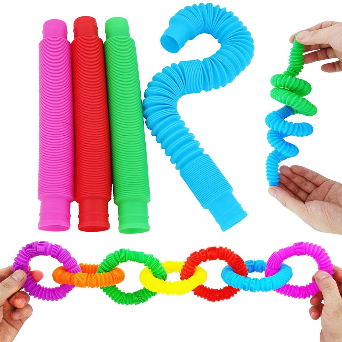 Tuko 24Packs Pop Tubes Sensory Toys,Motor Skills & Learning Toddler Toy For Kids