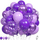 Purple Balloons, Lavender Purple Balloons Pearl Light Purple Party Balloons Metallic Purple Confetti Balloons Matte Pale Purple