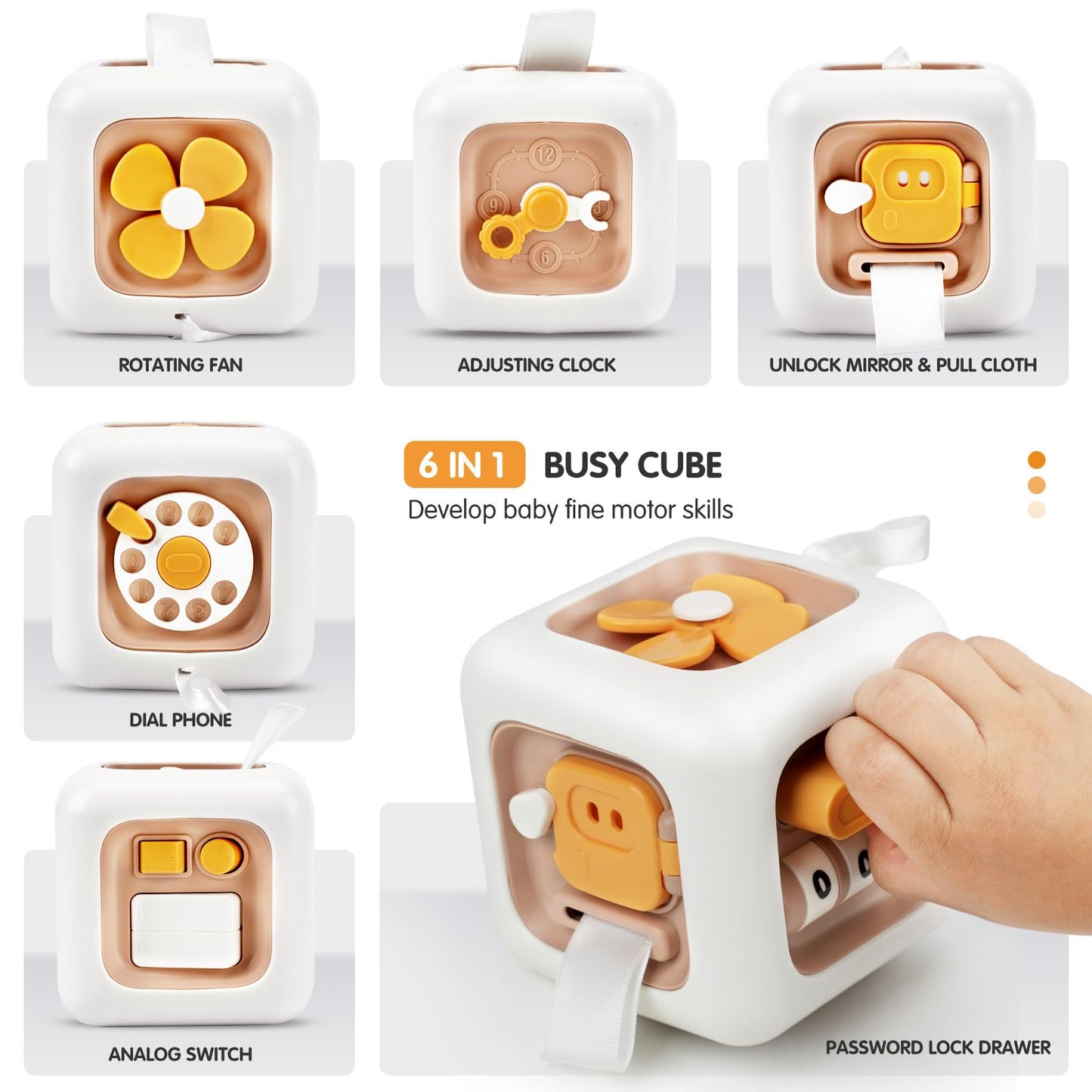 Vomii Montessori Toys For 1 Year Old, Activity Busy Cube Sensory Toys For Toddlers,1 Year Old Gifts Travel Toys Educational Lear