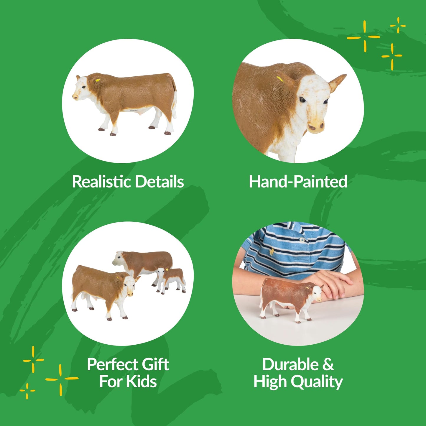 Big Country Toys Hereford Bull - 1:20 Scale - Hand Painted - Farm Toys - Farm Animal Toys